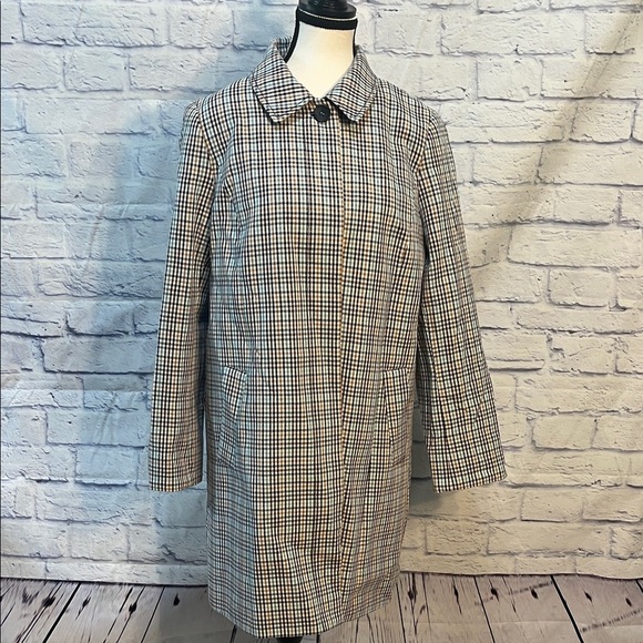 Talbots Mac Lined Jacket NWT Plaid Checkered Hidden Buttons Back Pleat Pockets - Picture 2 of 12